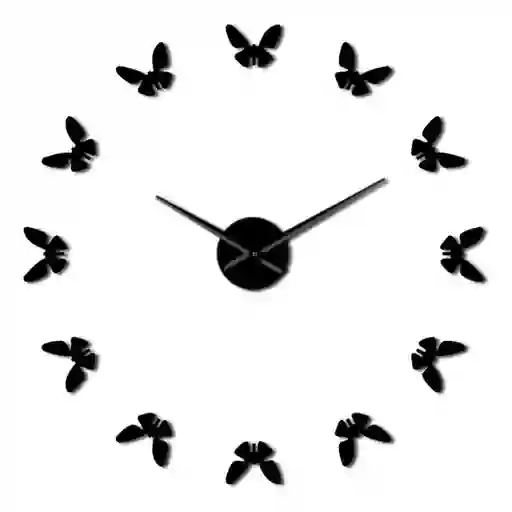 Reloj De Pared 3d Grande 12 Mariposas