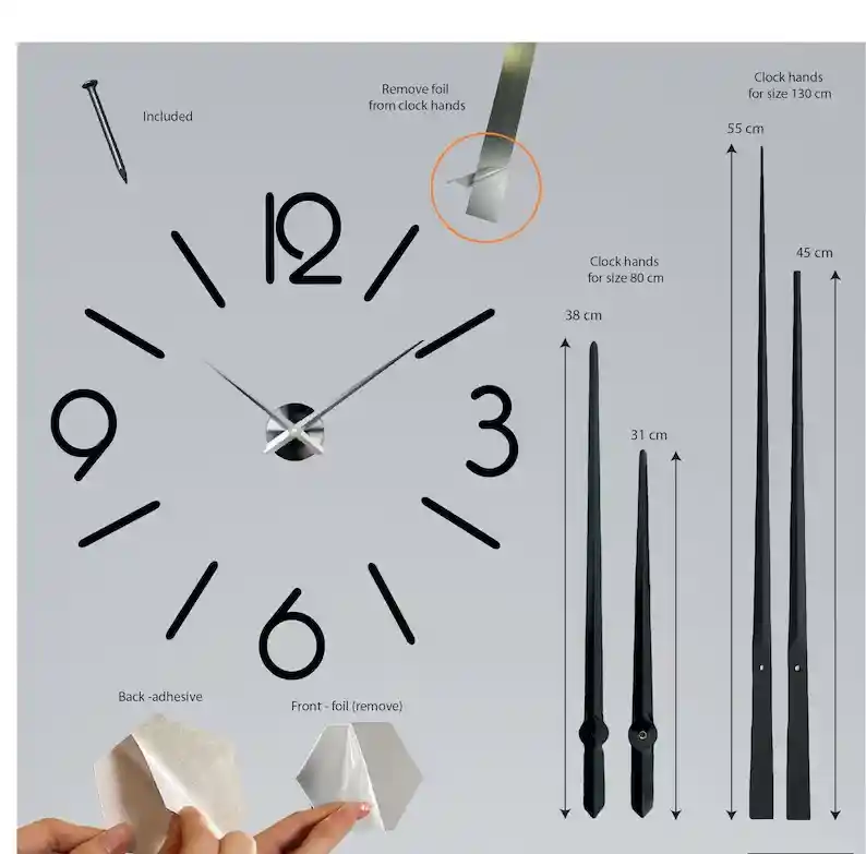 Reloj De Pared Moderno Grande 3d Números Grandes