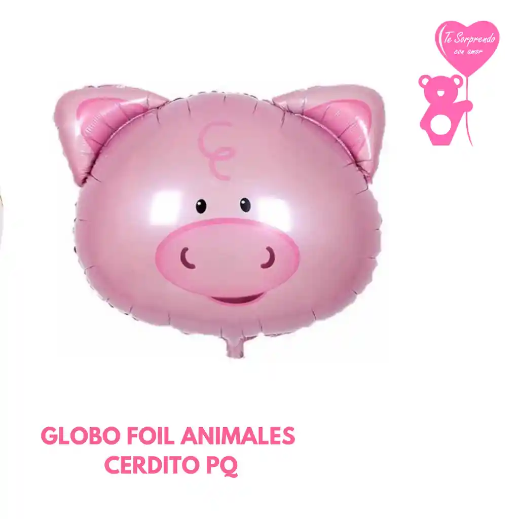 Globo Foil Animales Cerdo Pequeño 14"