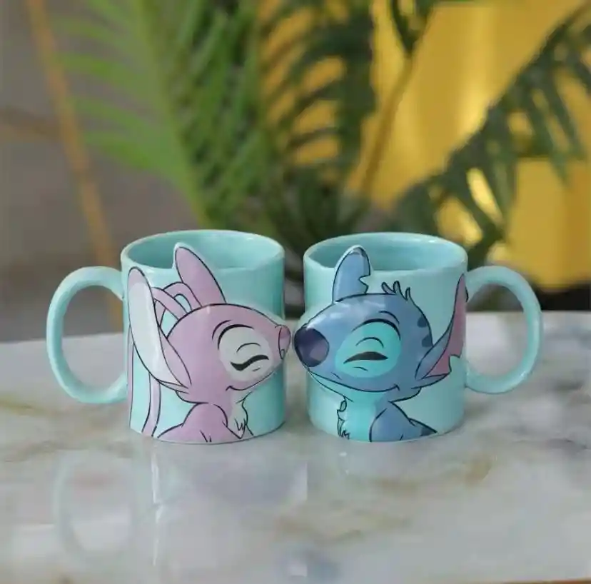 Set Mugs Pareja Stitch Y Angel Disney (x2 Uds.)