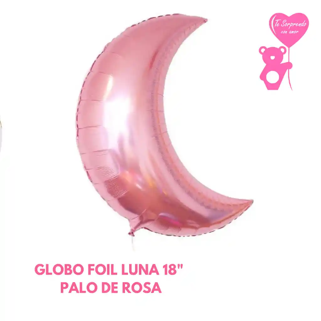 Globo Foil Luna Oro Rosa Grande 18"