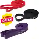 Combo Bandas De Poder Sportfitness Negra-roja-morada