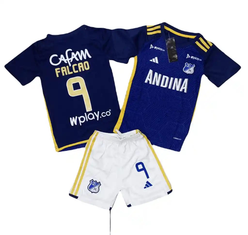 Uniforme Millonarios Falcao 9 Para Niño Talla 2