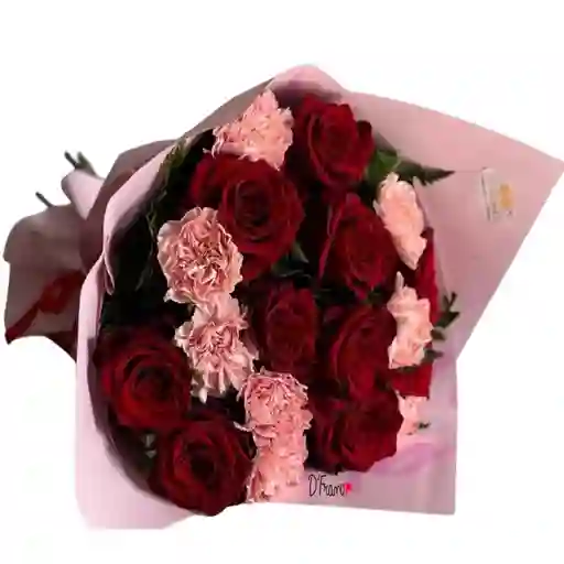 Bouquet Rosas Y Claveles