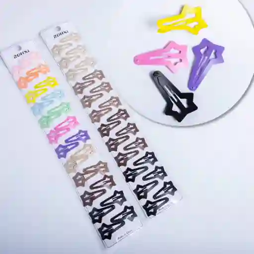 Pinza Tic Tac Estrella Pequeña X 24 Surtida