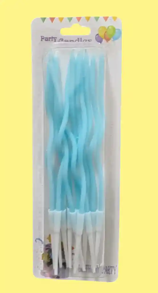 Velas Espiral Azul Claro 12 Unidades