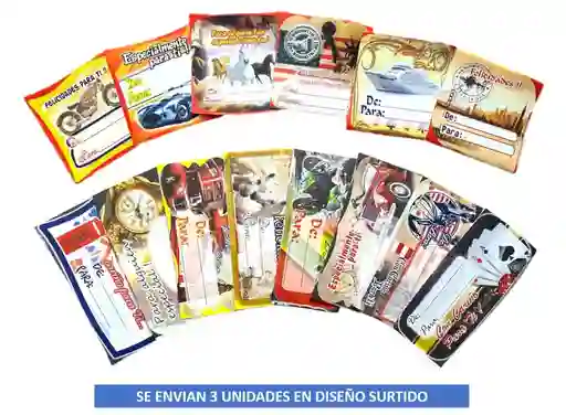 Tarjetas Adhesivas De / Para X 3 Unidades Motivos De Hombre	