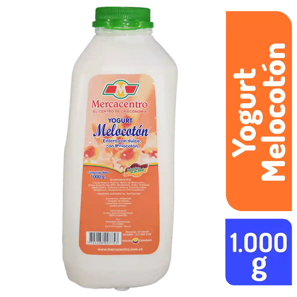 Yogurt Mercacentro Tarro Melocotón 1000 G