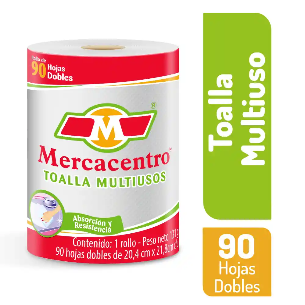 Toalla De Cocina Mercacentro Multiusos 90 Hojas