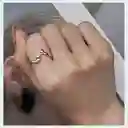 Anillo Ajustable Para Mujer Gatos Jugando Corazón En Plata