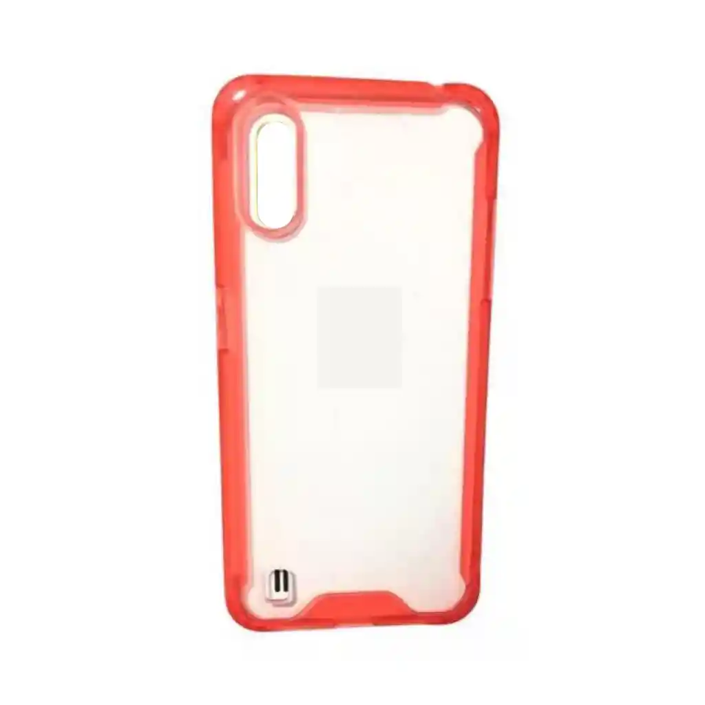 Galaxy Funda Protector Silicona Rigida Borde Rojo Para A01