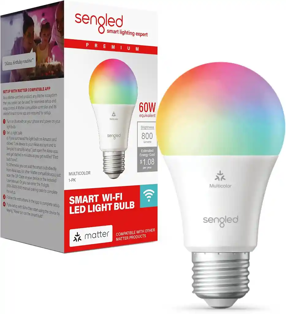 Bombillo Sengled Smart Wi-fi Led Light Bulb 60w Multicolor