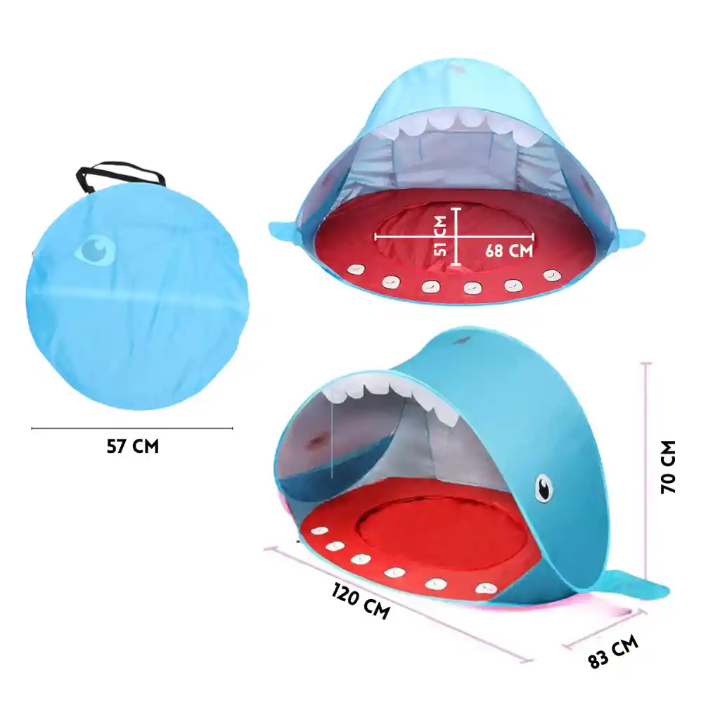 Carpa Impermeable Plegable Portátil Para Niños Para Playa Piscina Viaje Color Azul