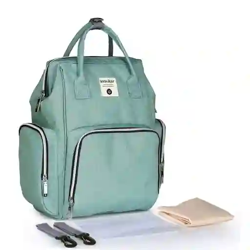 Pañalera Bolso Morral Insular Cambiador Bebe Verde