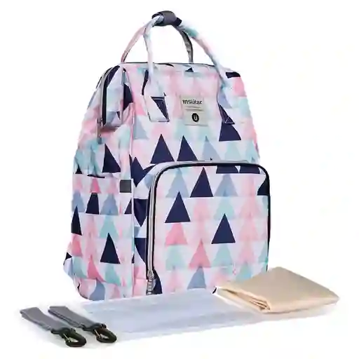 Pañalera Bolso Morral Insular Cambiador Bebe Triangulos