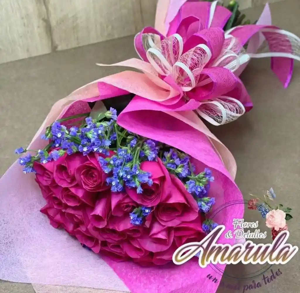 Bouquet De 24 Rosas Fucsia