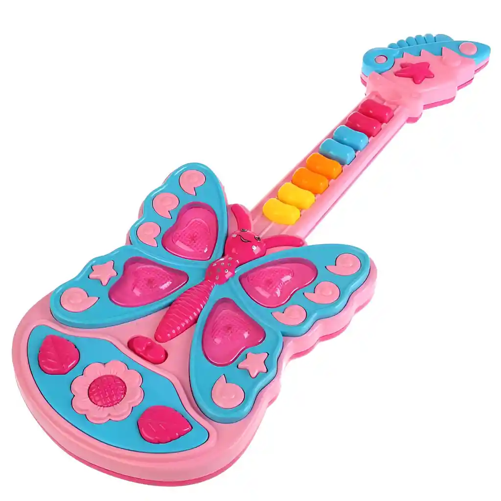 Guitarra Mariposa Niñas Juguete Luces Interactivo + Baterias