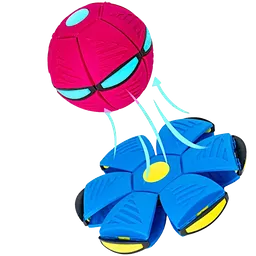 Pelota Disco Flexible Juguete Volador 2 En 1 Con Luces 21cm