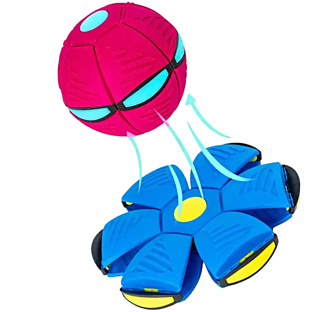 Pelota Disco Flexible Juguete Volador 2 En 1 Con Luces 21cm