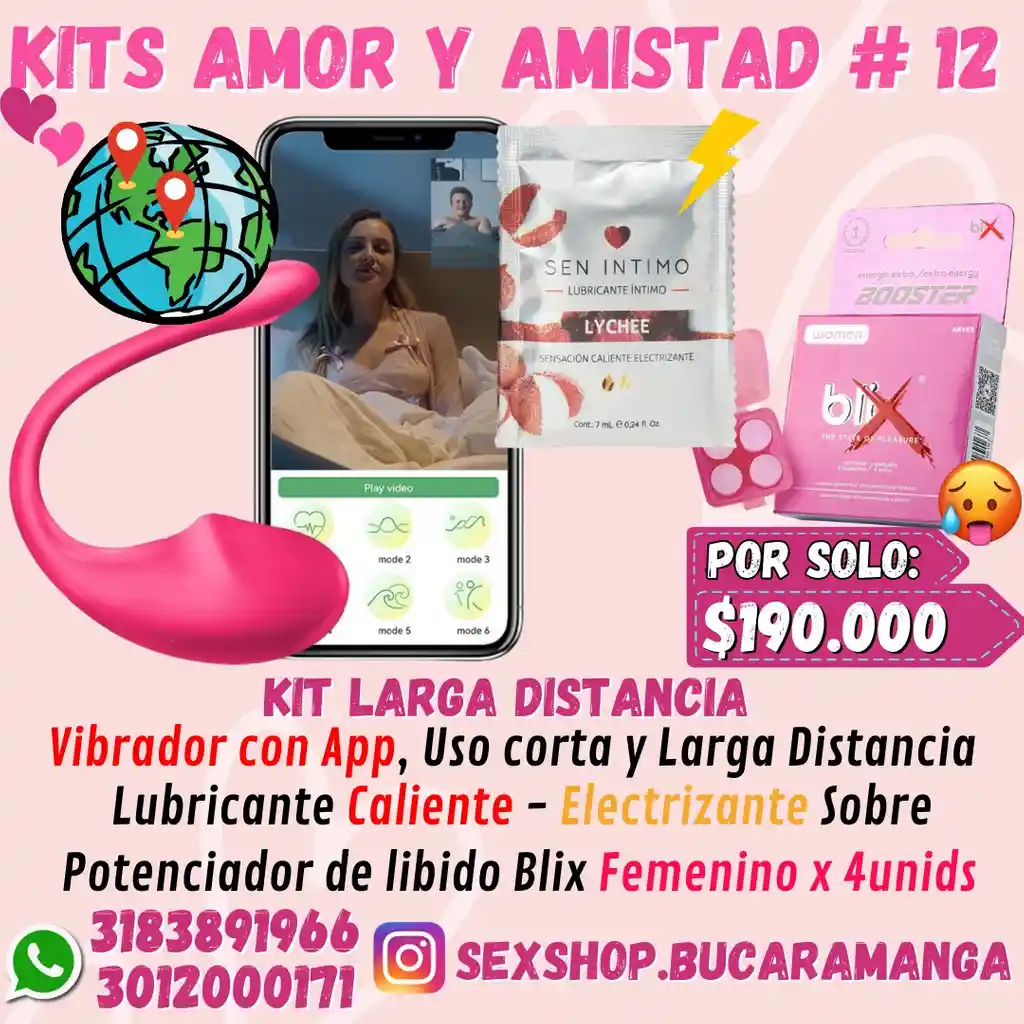 Kit Amor Y Amistad. Kit Sexual #12, Kit Larga Distancia Bluetooth