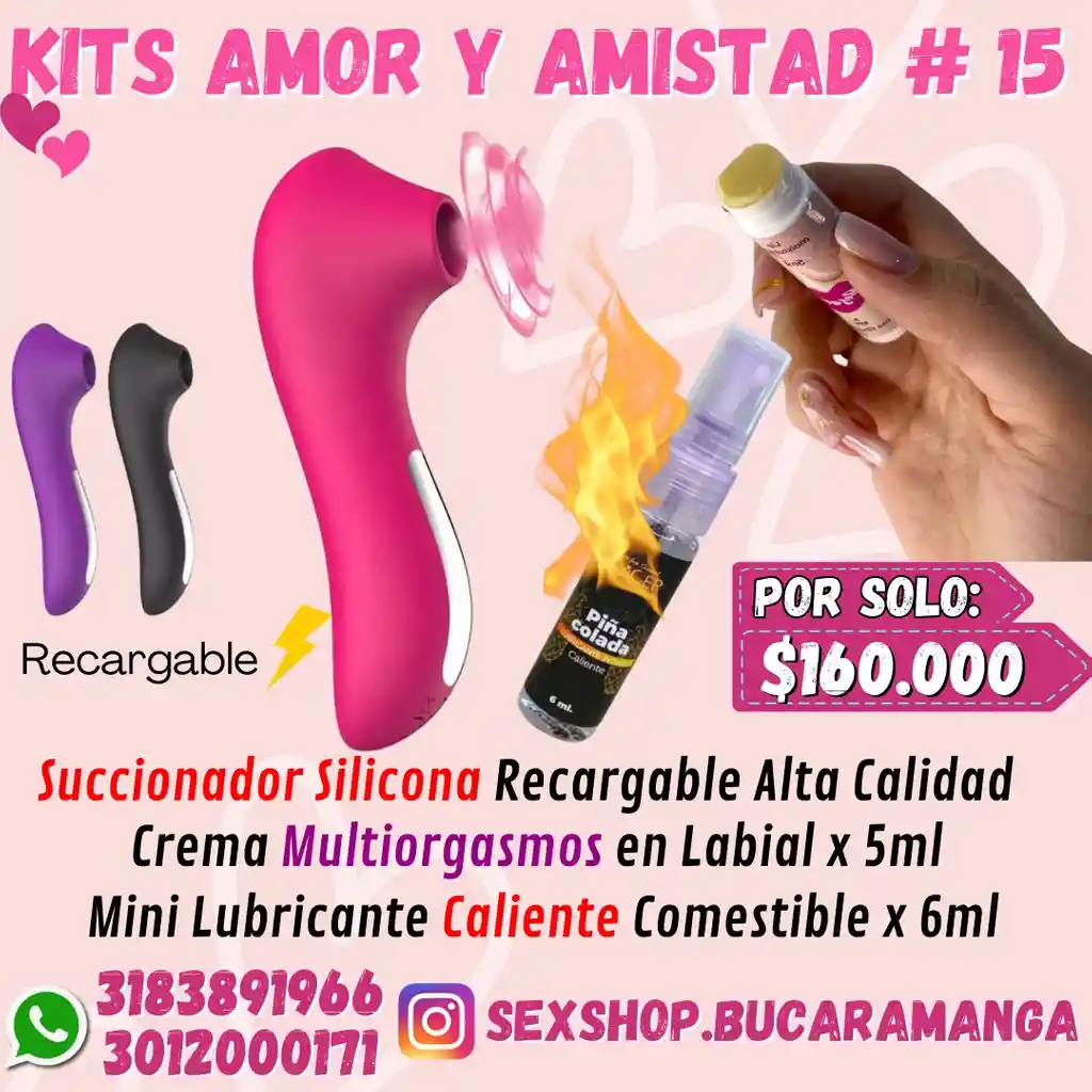 Kit Amor Y Amistad. Kit Sexual #15, Kit Succionador Clitorial