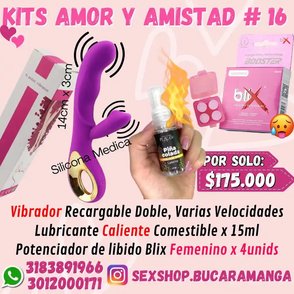 Kit Amor Y Amistad. Kit Sexual #16, Kit Vibrador Puntog