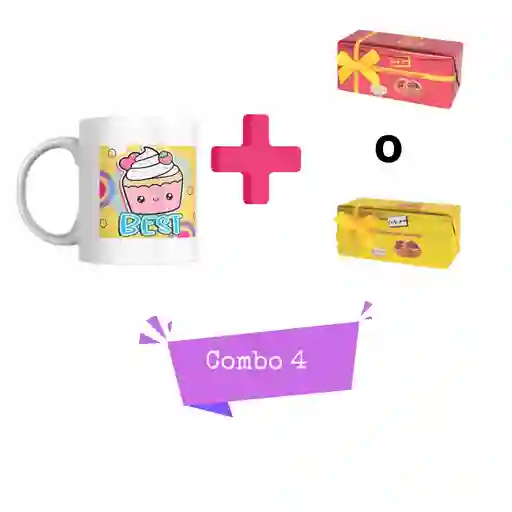 Combo 4 Amor Y Amistad Mug + Chocolates Marca Adro X 2 Unidades.