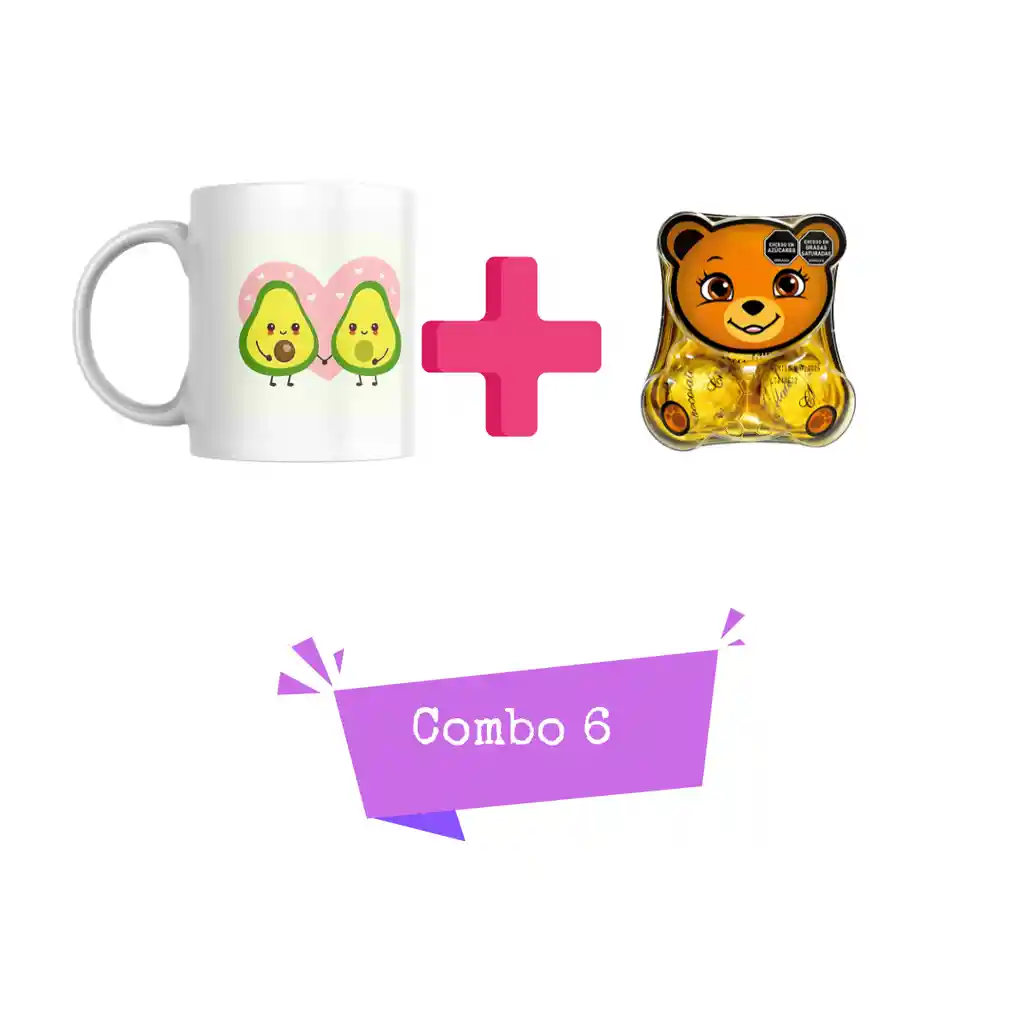 Combo 6 Amor Y Amistad Mug + Chocolates Marca Aldro X 5 Unidades.