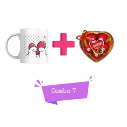 Combo 7 Amor Y Amistad Mug + Chocolates Marca Adro X 5 Unidades.