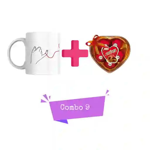 Combo 9 Amor Y Amistad Mug + Chocolates Marca Adro X 5 Unidades.