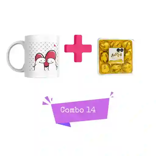 Combo 14 Amor Y Amistad Mug + Chocolates Marca Aldor X 9 Unidades.