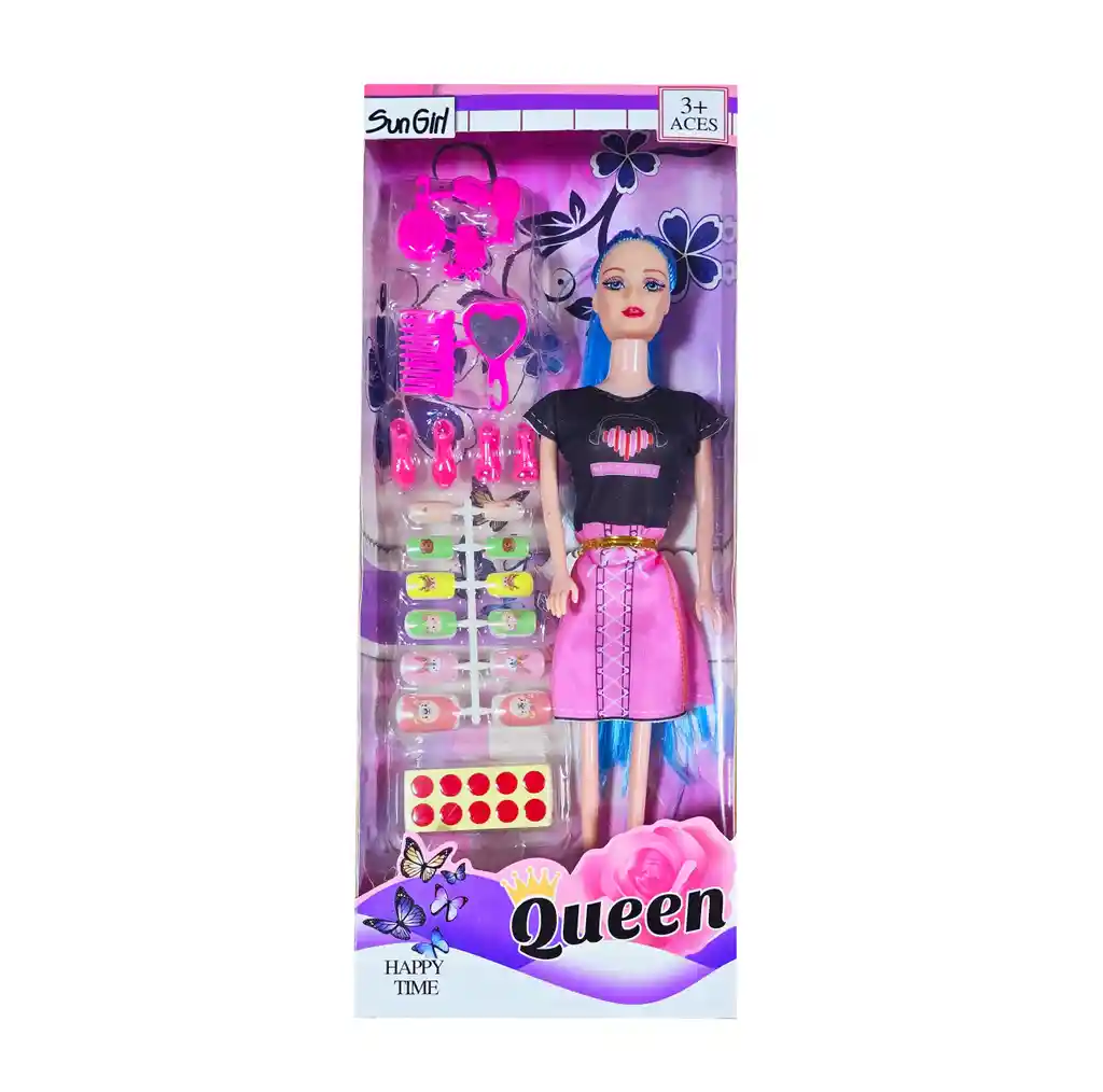 Muñeca Vestido Uñas Accesorios Juguete Interactivo Niñas
