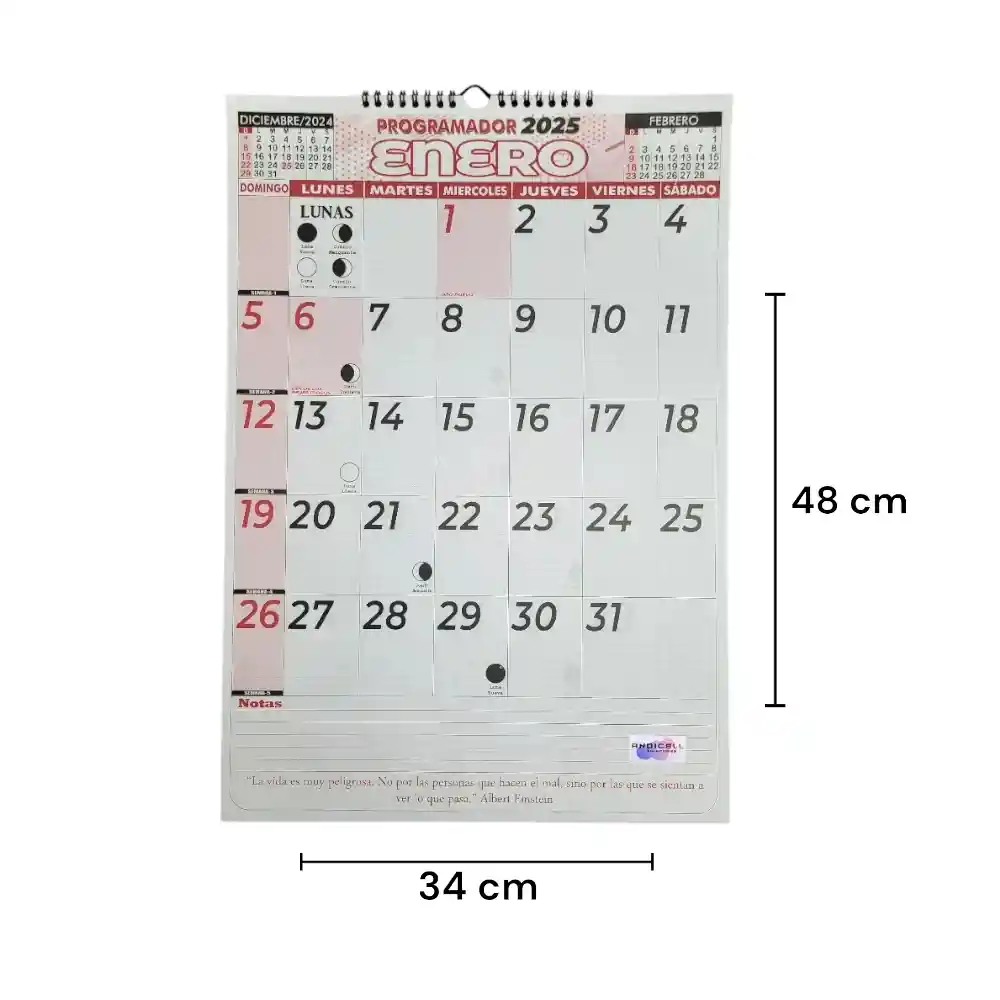 Calendario 2025 Vertical Grande 34x48