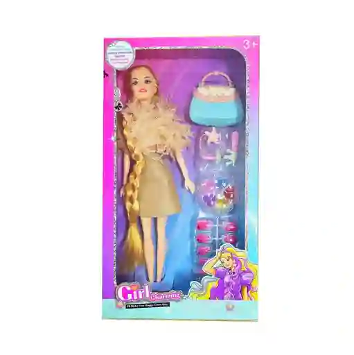 Muñeca Vestido Elegante Accesorios Uñas Anillos Juguete Niña