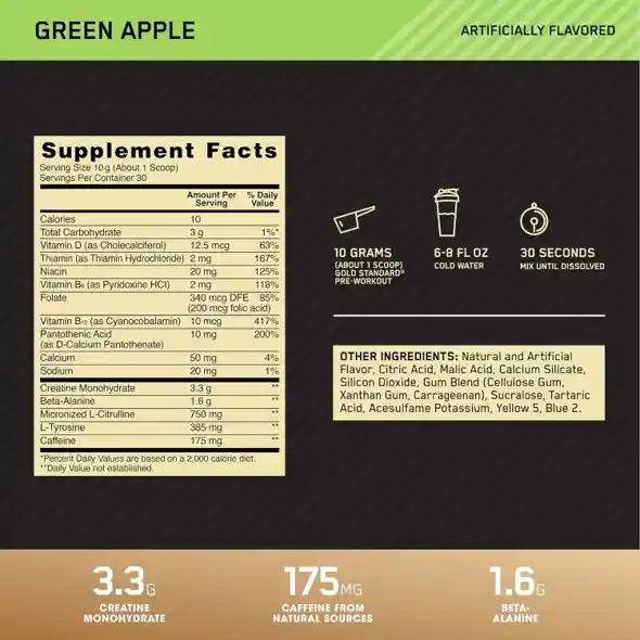 Gold Standard Preworkout Green Apple