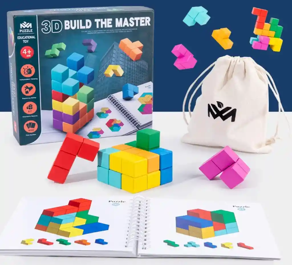 Juego Didáctico Cubo Puzzle Space Master Madera Para Niños
