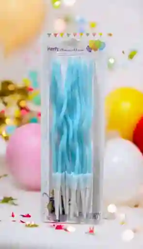 Velas Espiral Azul Claro 12 Unidades
