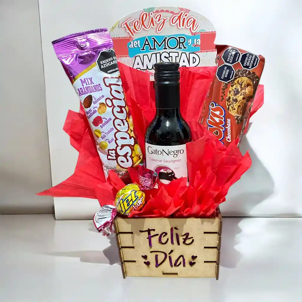 Ancheta Regalo Dia De Amor Y Amistad Con Vino