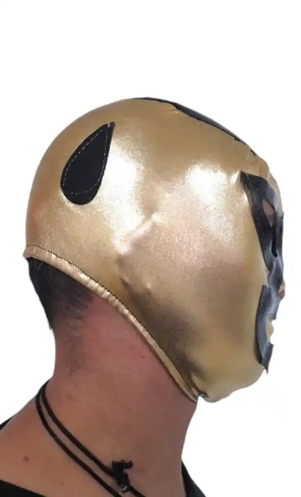 Mascara De Lucha Libre Mexicana Negro Y Dorado