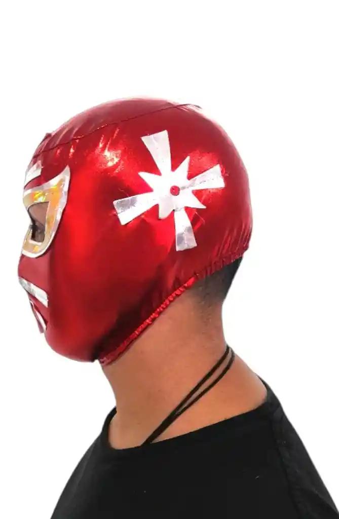 Mascara Mexicana De Lucha Libre Para Disfraz Y Eventos Color Verde, Plateado Y Dorado