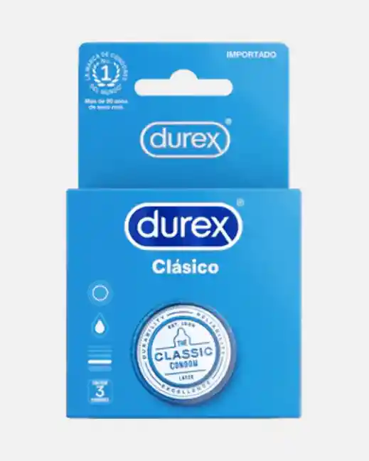 Condones Durex Clásico X3 Unds