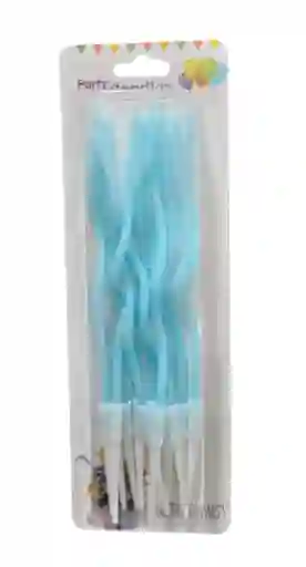 Velas Espiral Azul Claro 12 Unidades