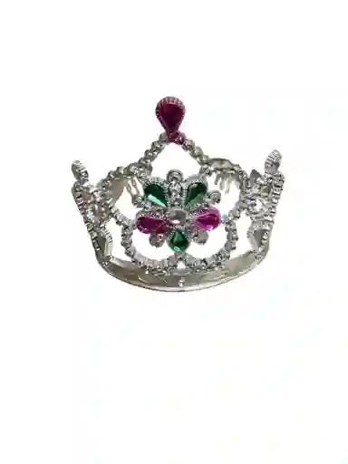 Corona Diadema Princesa Plateada Con Piedras Para Niña