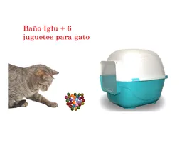 Baño Arenero Para Gatos + Pala + 6 Juguetes Para Gato