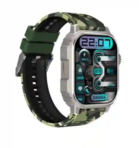 Reloj Inteligente Smartwatch Tipo Militar Dos Pulsos