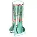 Set De Utensilios De Cocina De 7 Piezas Silicona Con Soporte