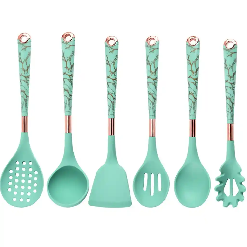 Set De Utensilios De Cocina De 7 Piezas Silicona Con Soporte