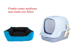 Combo Baño Arenero Con Filtro Mas Cama Mediana Impermeable