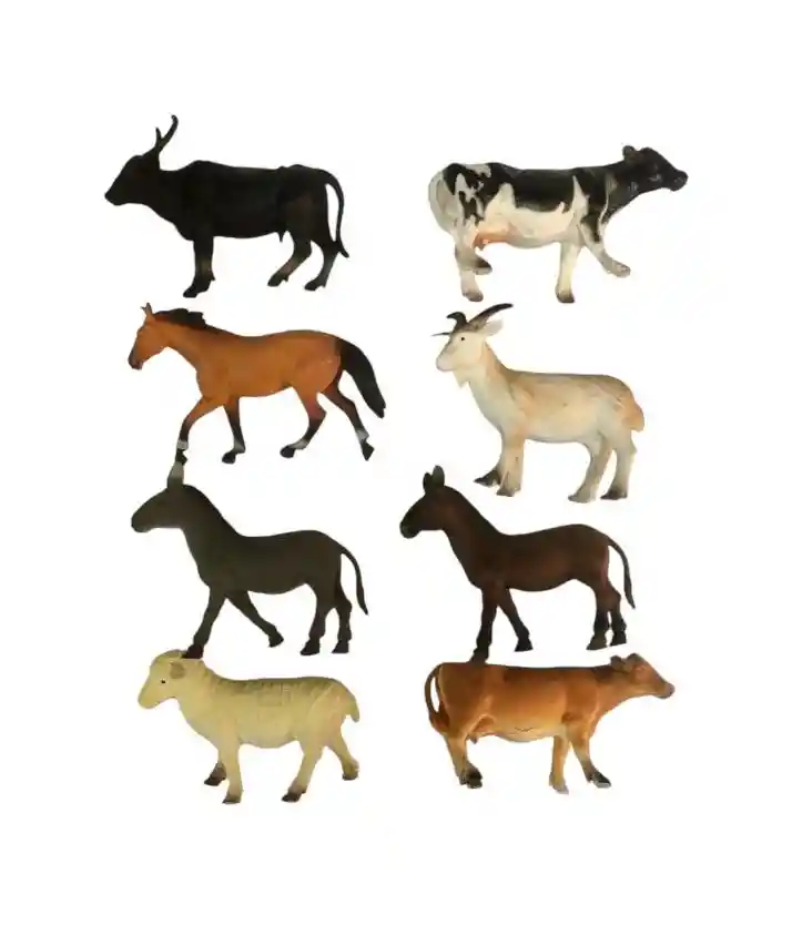 Animales De Granja 12cm X8 Pesebre Maqueta Material Resina Pvc Ref 2303