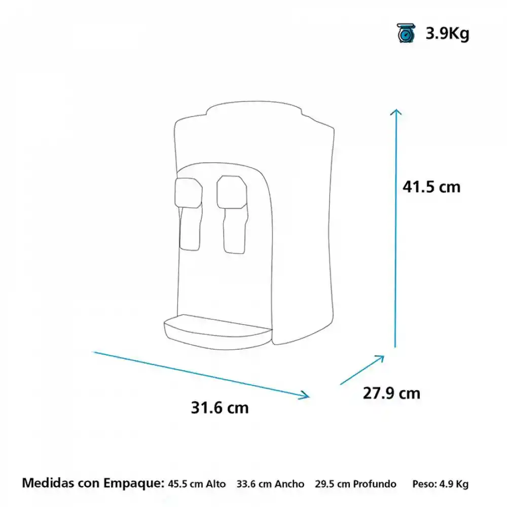 Dispensador Agua Mabe 31x41x27cm Blanco 115v